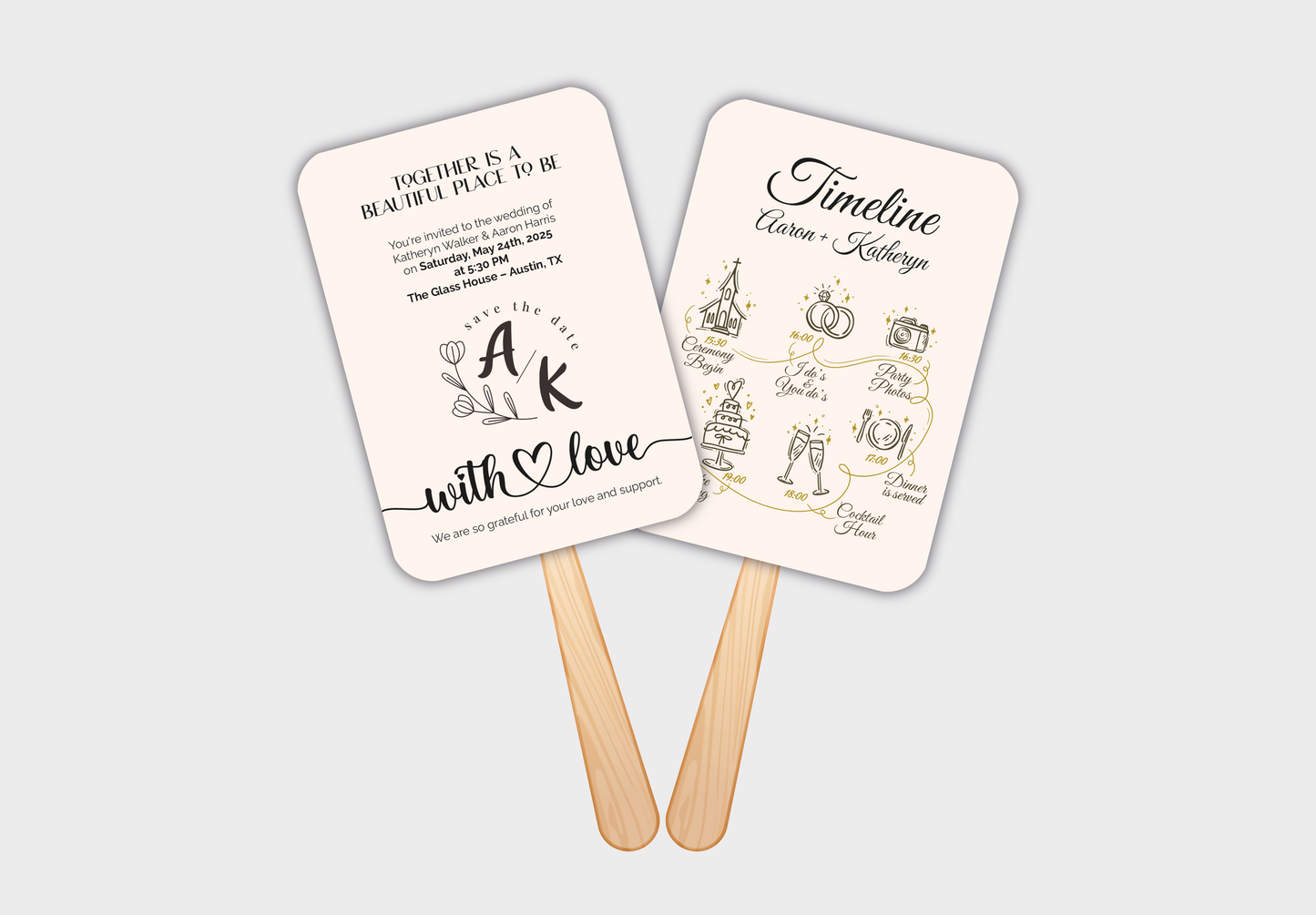 Custom Wedding Hand Fans