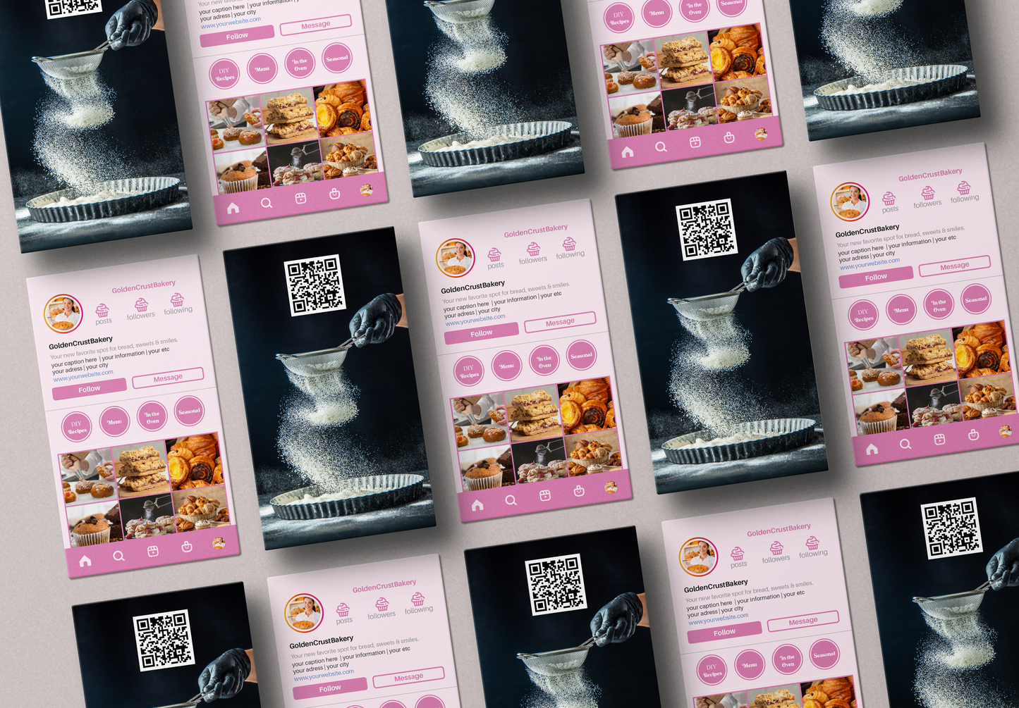 Custom Bakery Instagram Business Cards