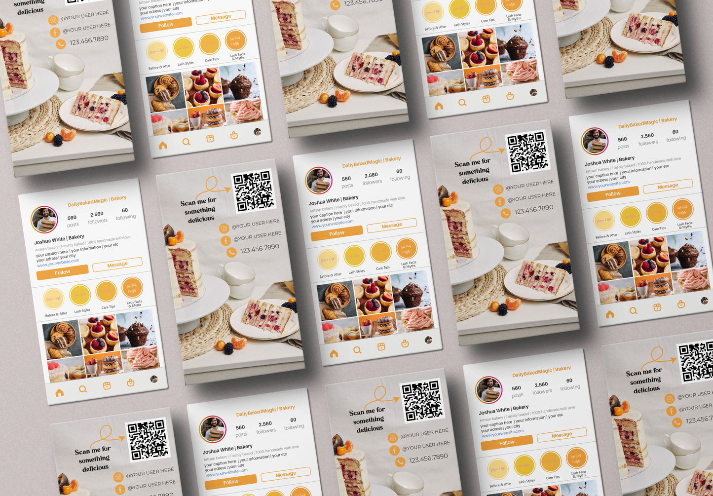 Custom Bakery Instagram Business Cards