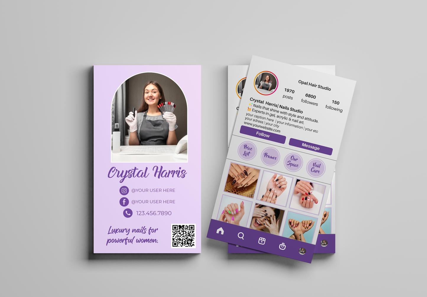 Printed Nail Business Cards