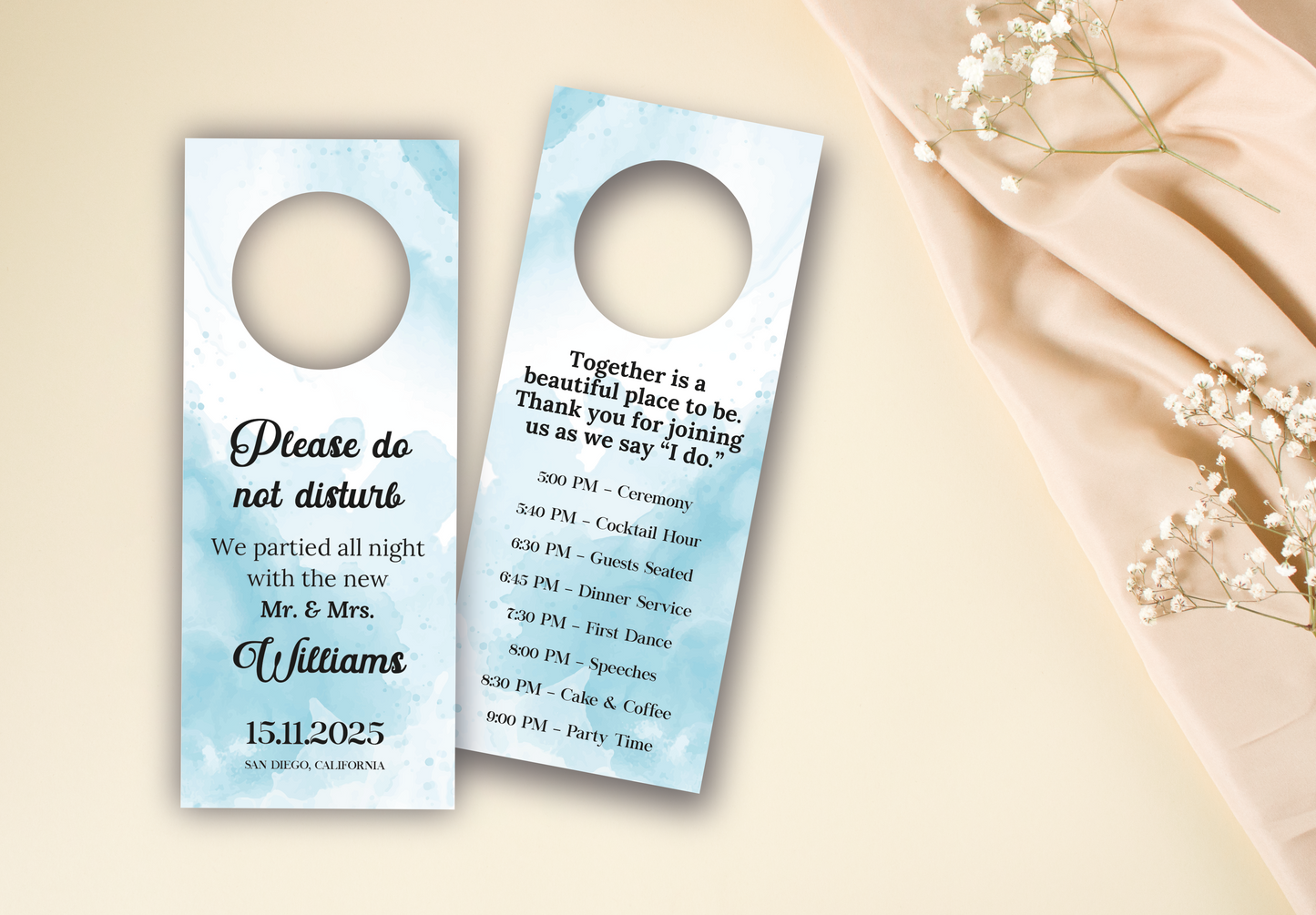 Custom Wedding Door Hanger