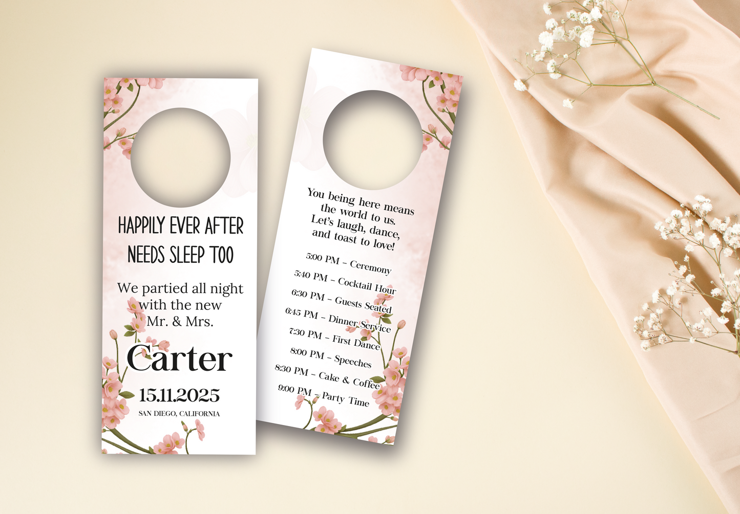 Custom Wedding Door Hanger