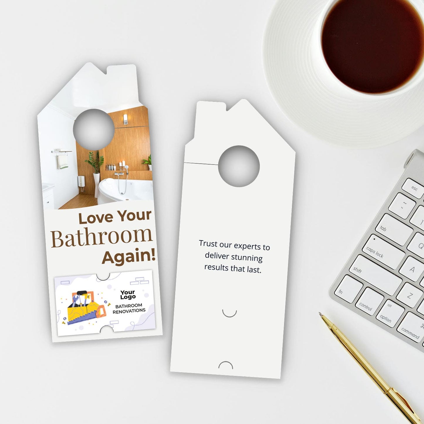 Bathroom Remodel Services Door Hanger