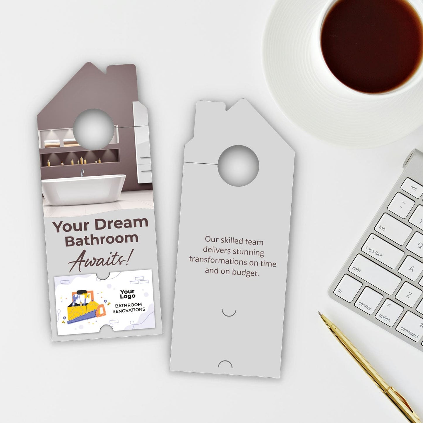 Bathroom Remodel Services Door Hanger