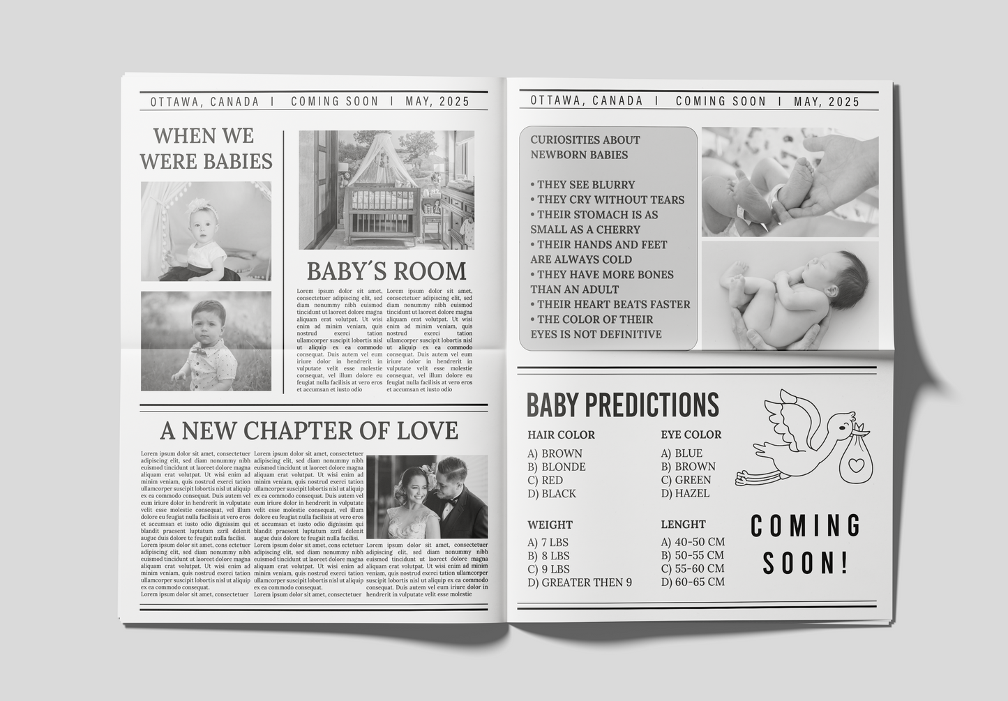 Newspaper Baby Announcement