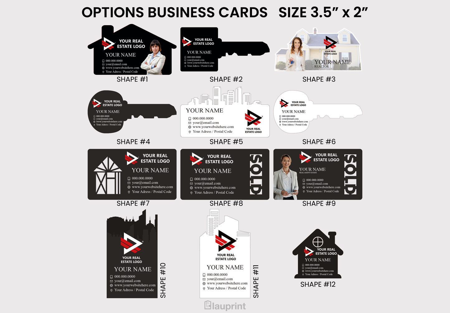 Custom | Shaped Business Cards for Realtors