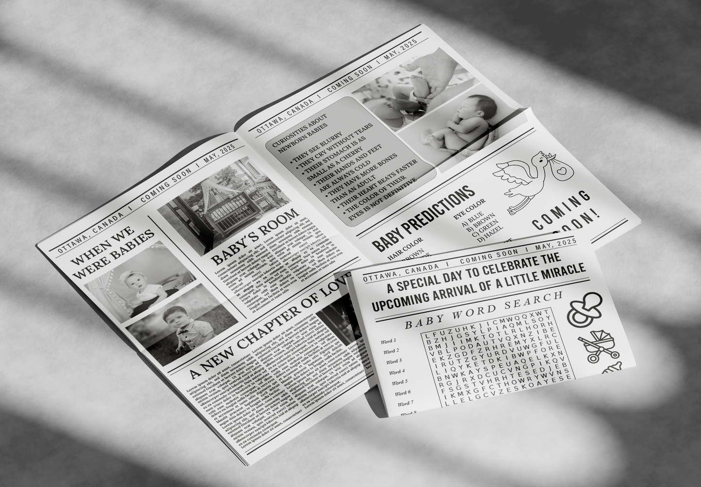 Newspaper Baby Announcement
