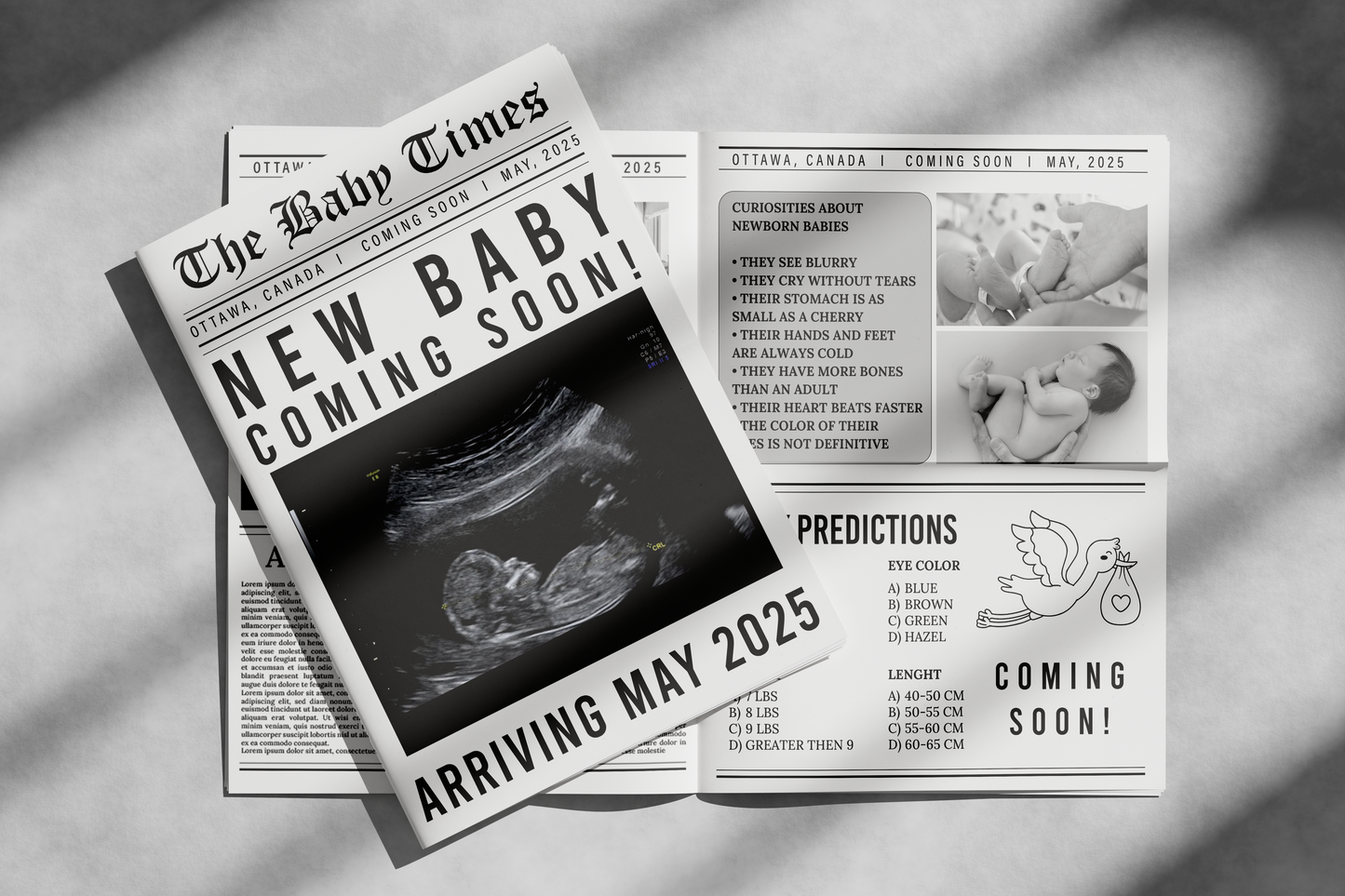 Newspaper Baby Announcement