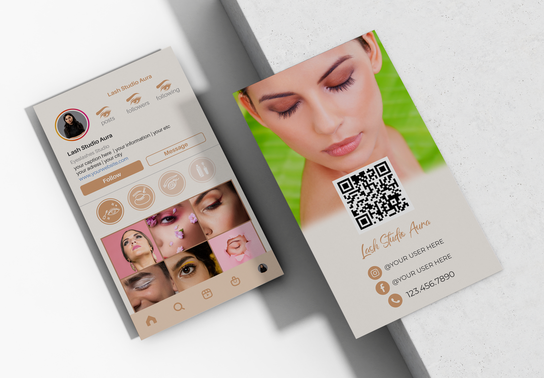 Printed Lash IG Business Cards