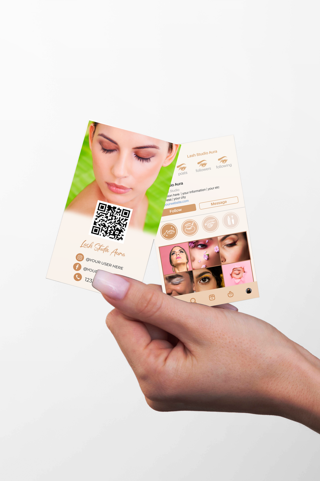 Printed Lash IG Business Cards