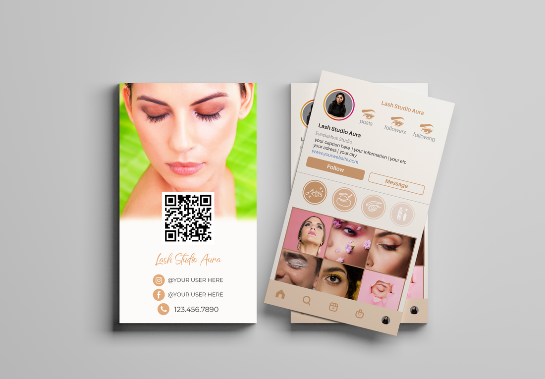 Printed Lash IG Business Cards