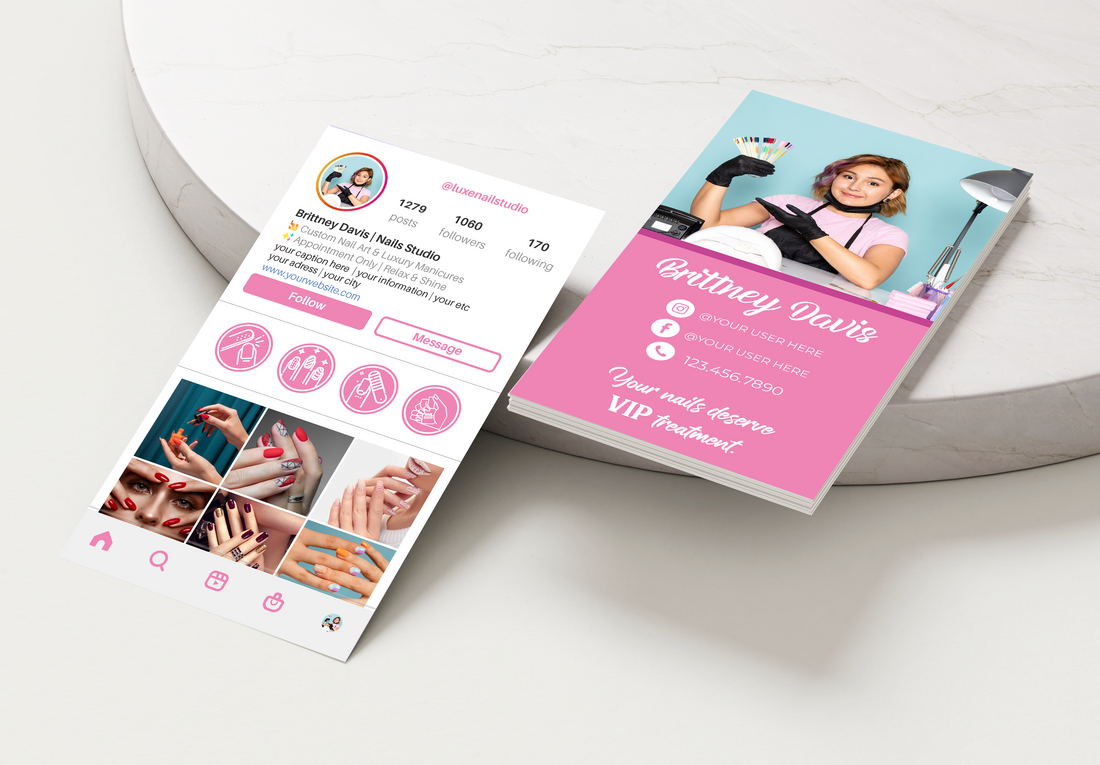 Printed Nail IG Business Cards