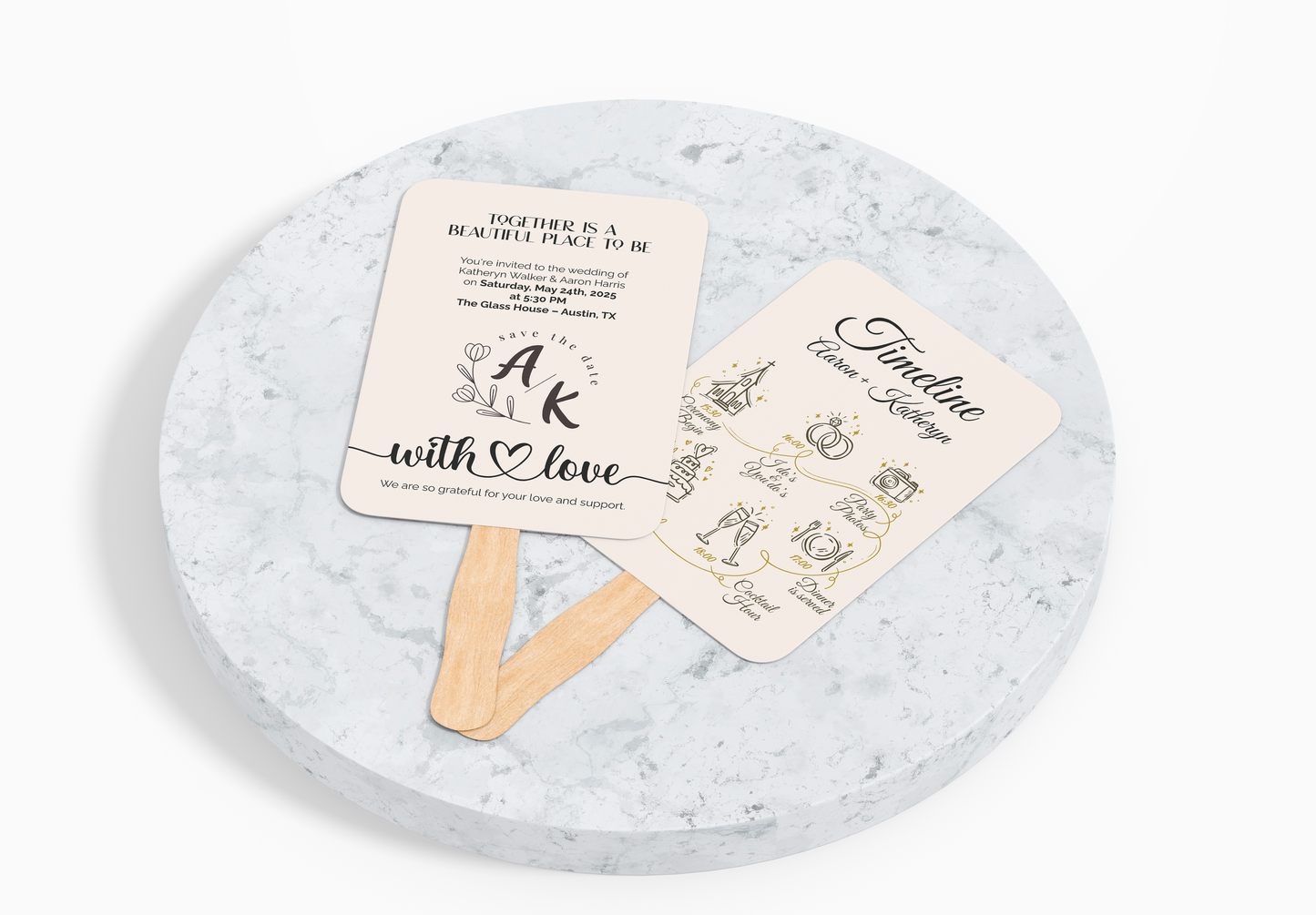 Custom Wedding Hand Fans