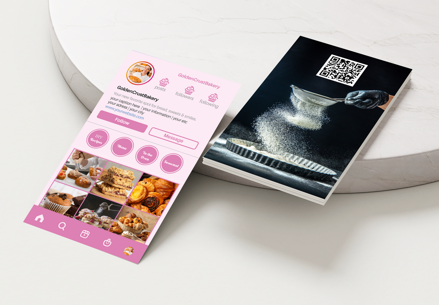 Custom Bakery Instagram Business Cards