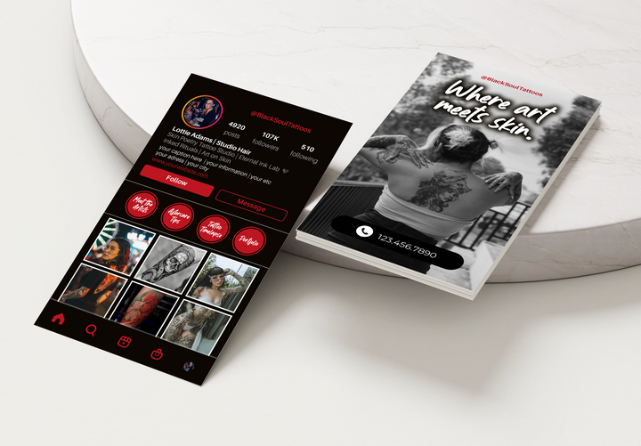 Printed Tattoo IG Business Cards