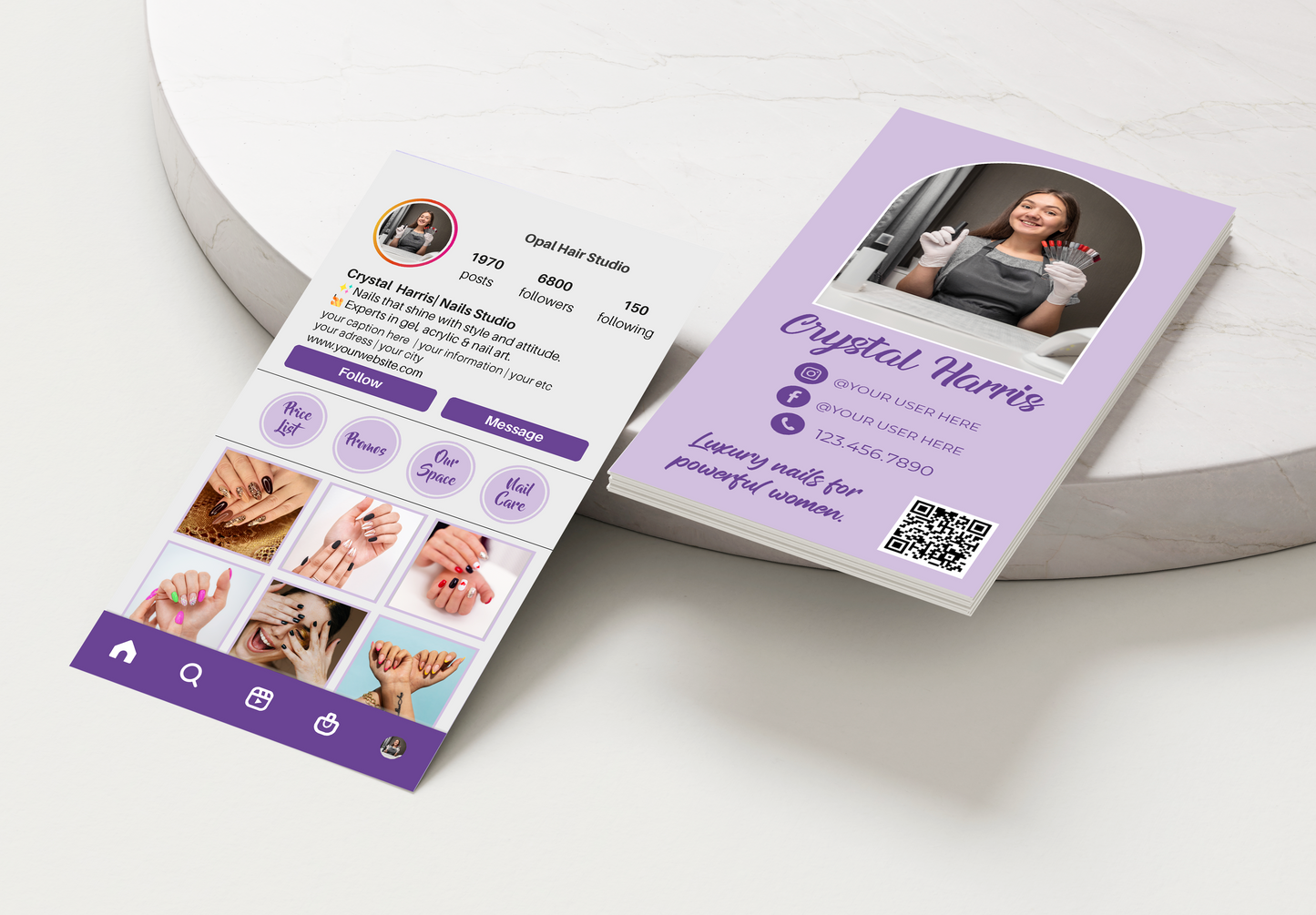 Printed Nail Business Cards