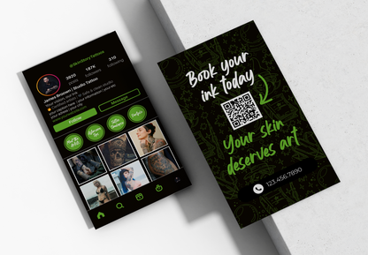 Printed Tattoo Business Cards