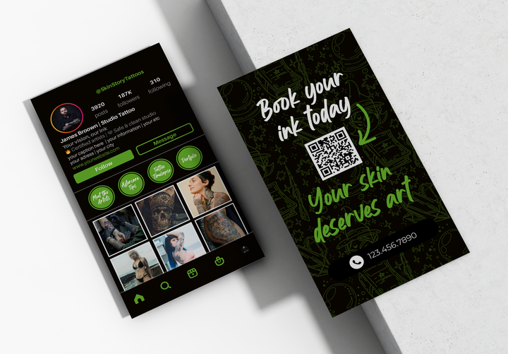 Printed Tattoo IG Business Cards