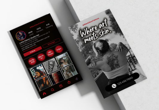 Printed Tattoo Business Cards