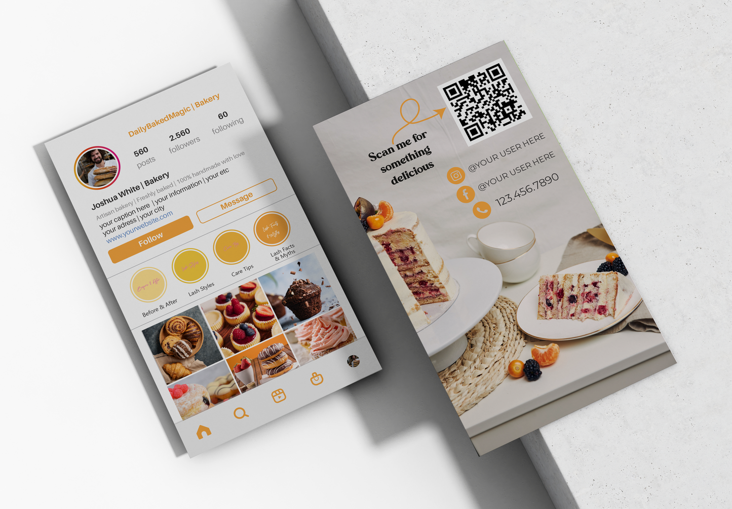 Custom Bakery Instagram Business Cards