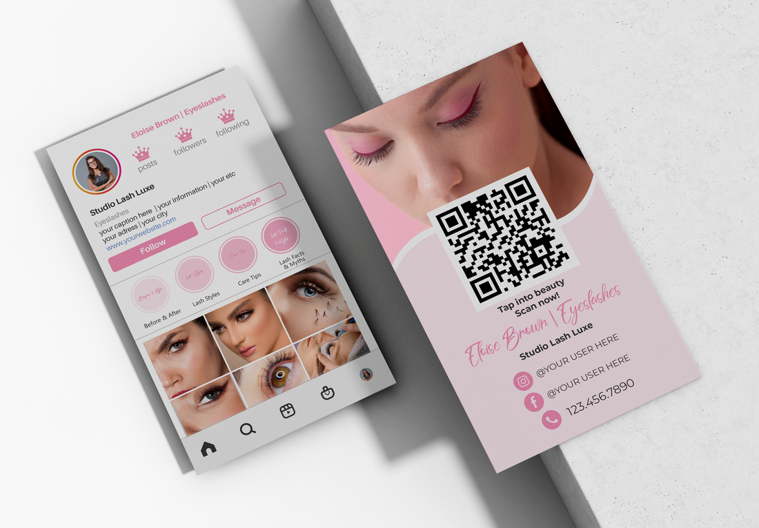 Printed Lash IG Business Cards