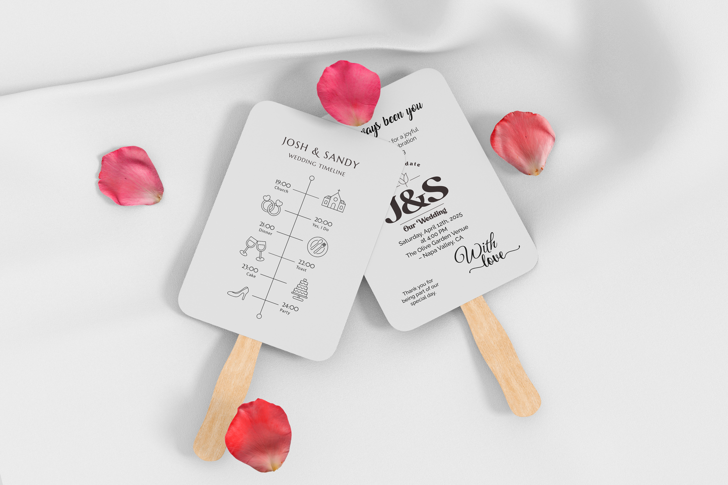 Custom Wedding Hand Fans