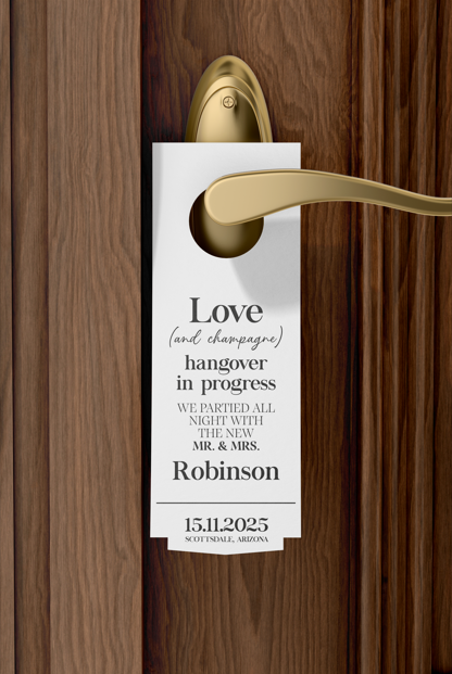 Custom Wedding Door Hanger
