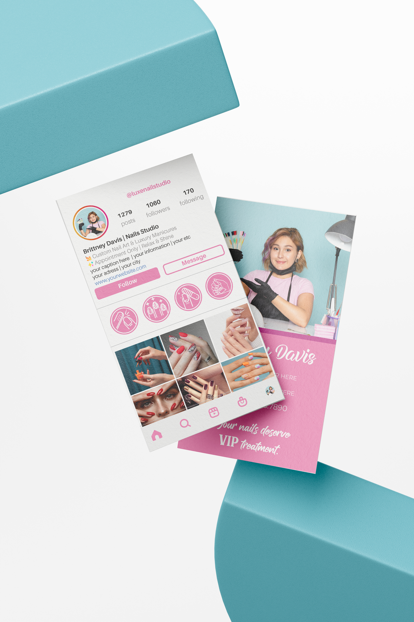 Printed Nail Business Cards