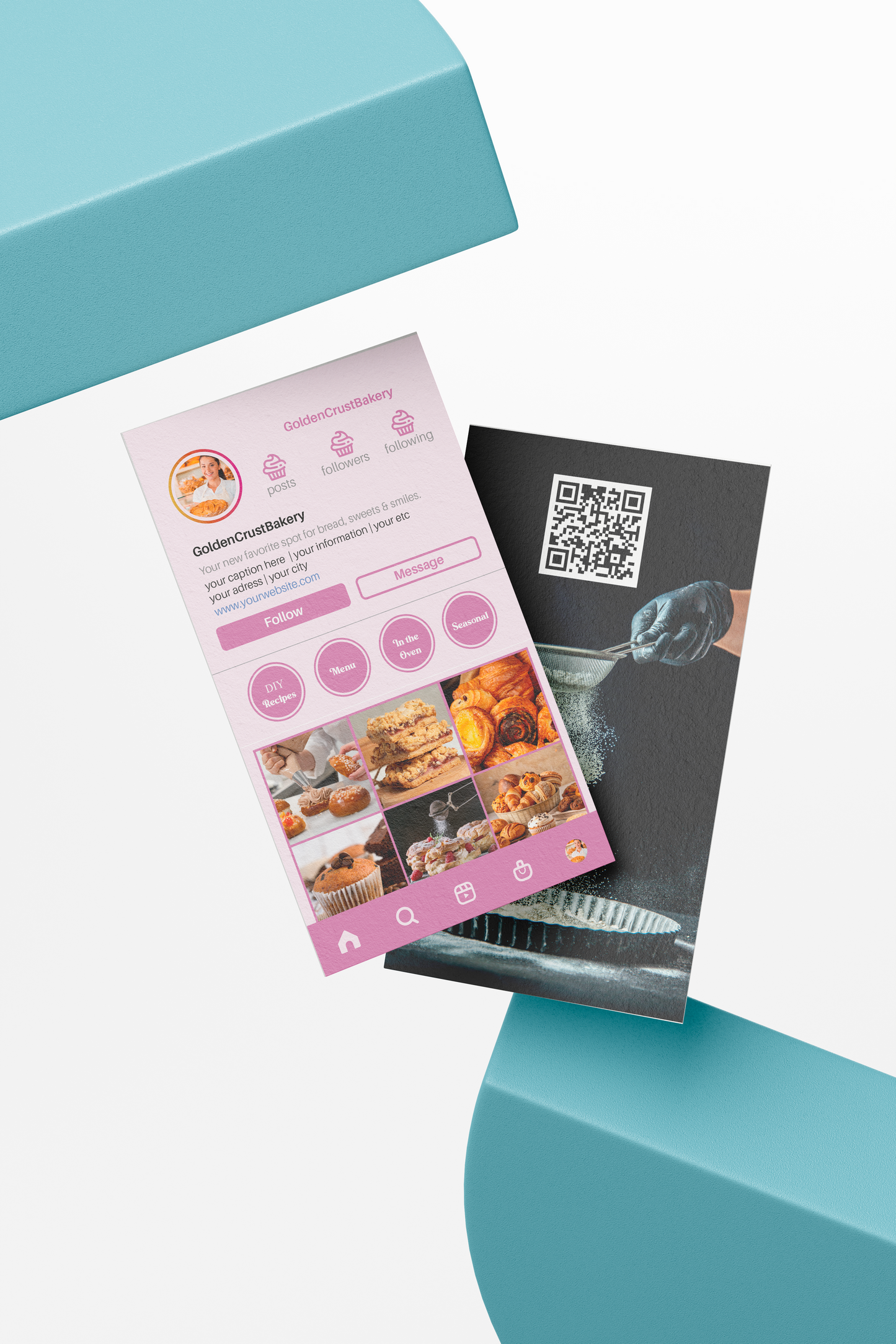 Custom Bakery Instagram Business Cards