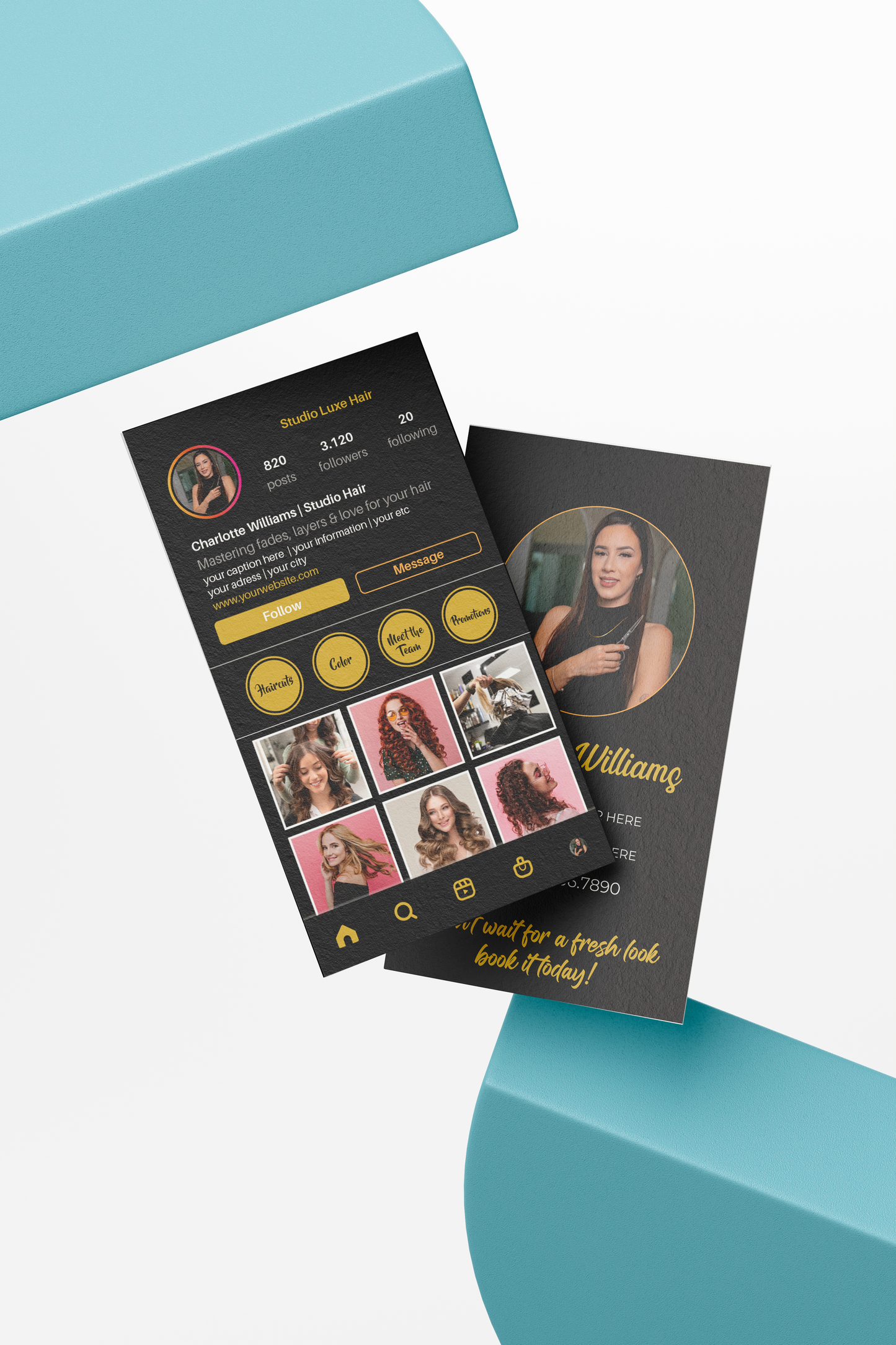Printed Hair Stylist Business Cards