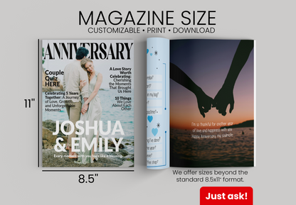 Custom Anniversary Wedding Magazine