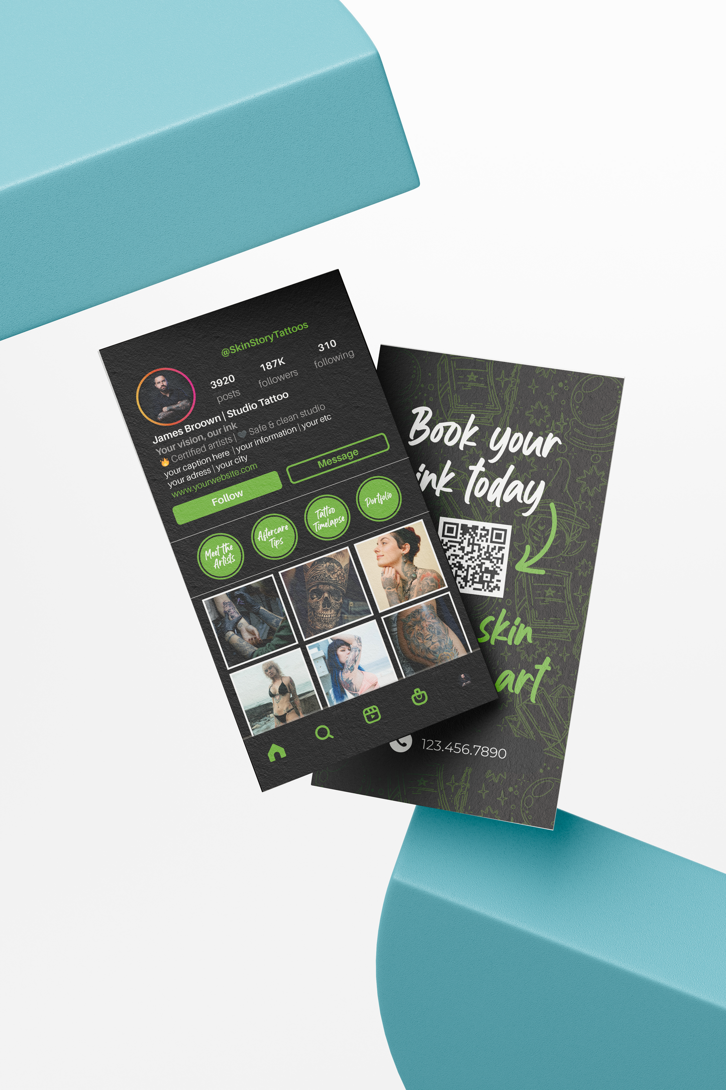 Printed Tattoo Business Cards