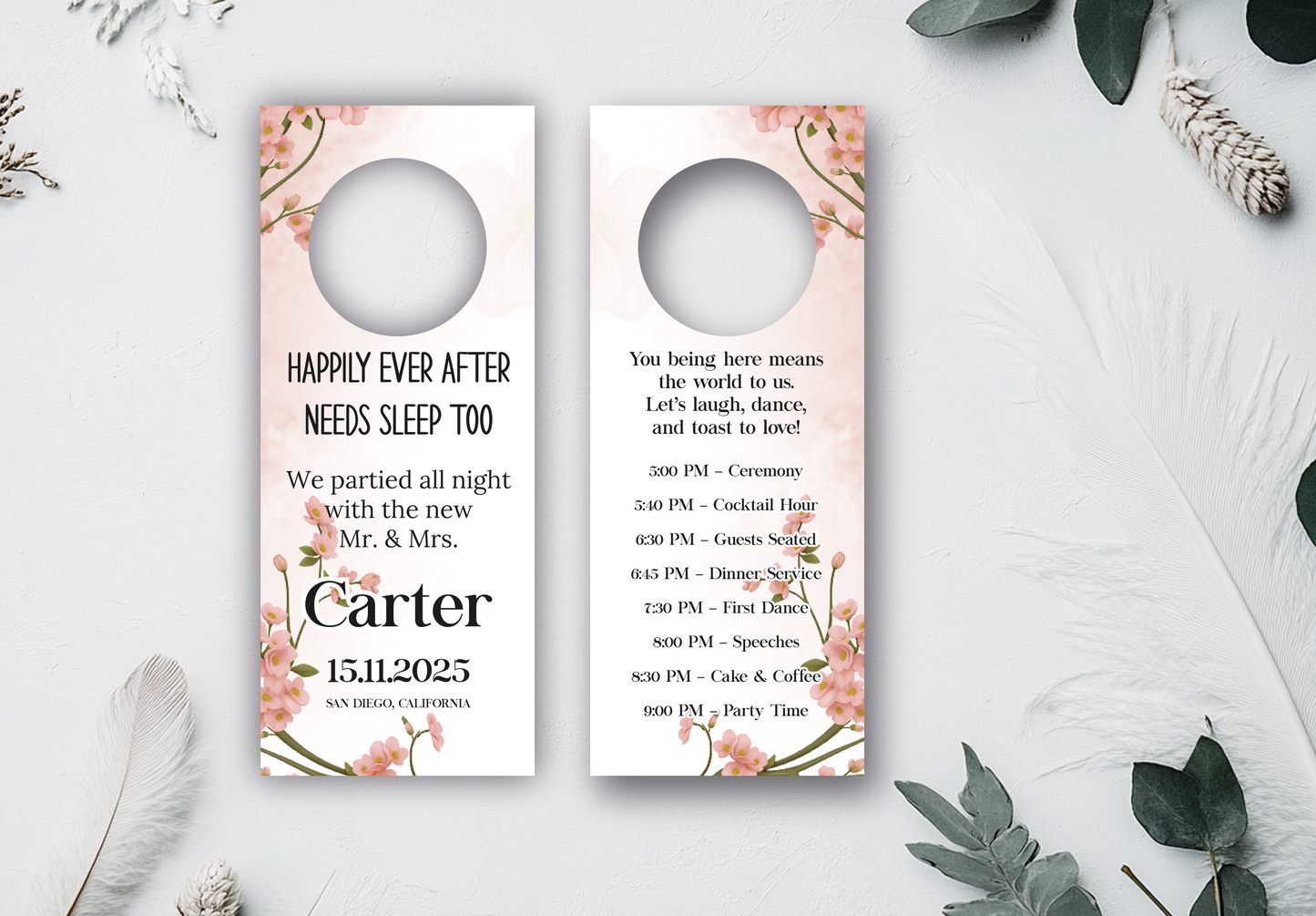 Custom Wedding Door Hanger