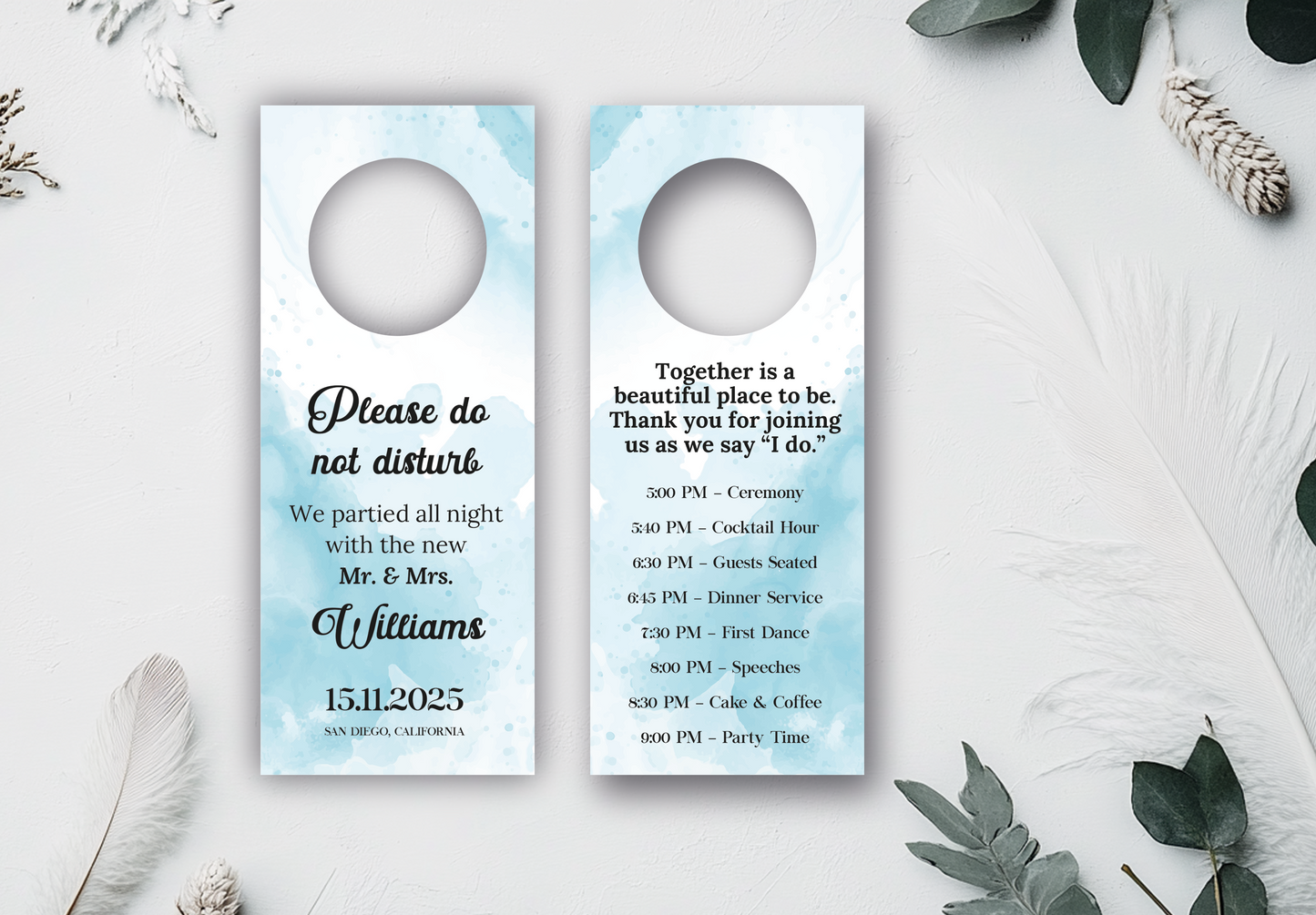 Custom Wedding Door Hanger