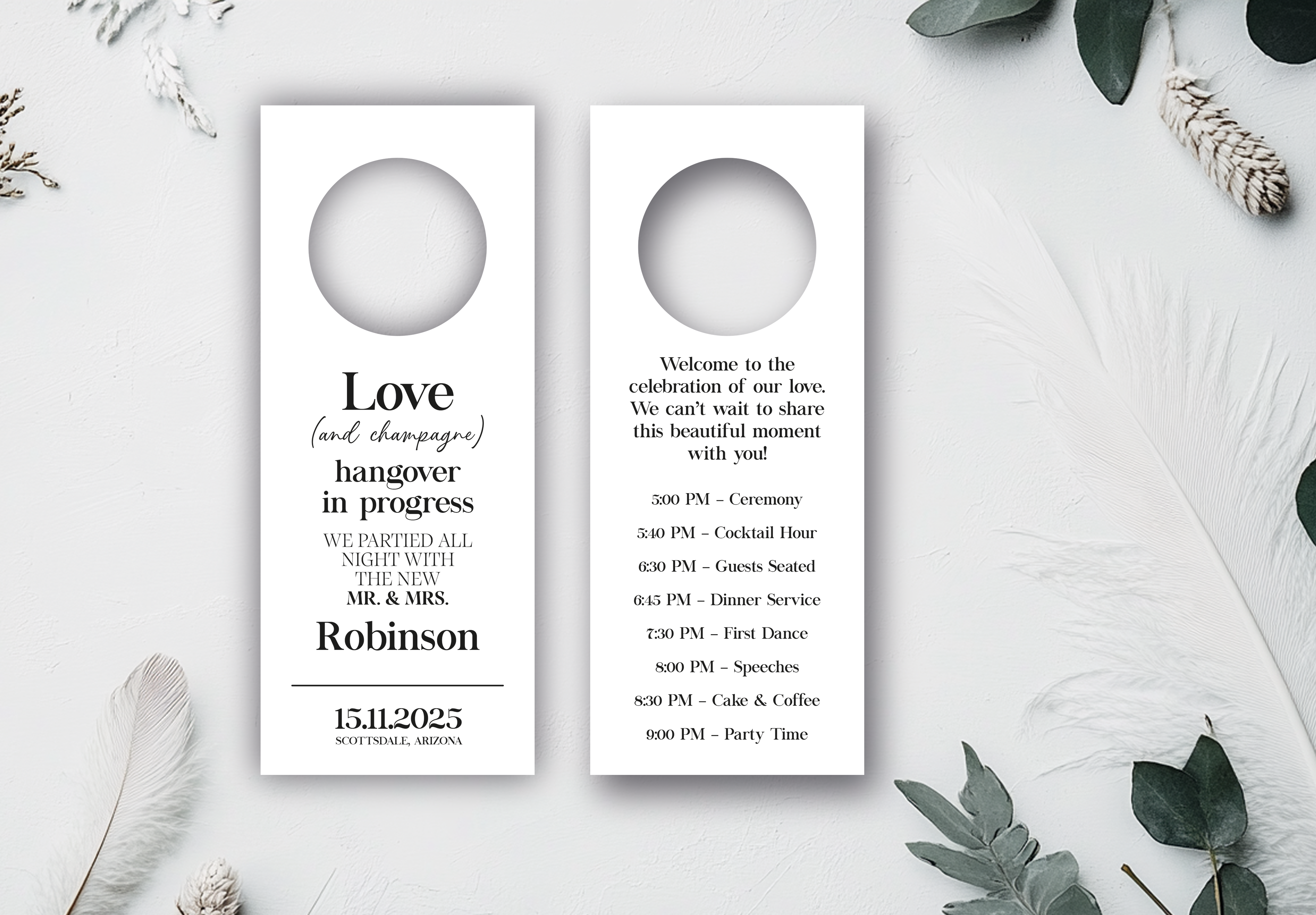 Custom Wedding Door Hanger