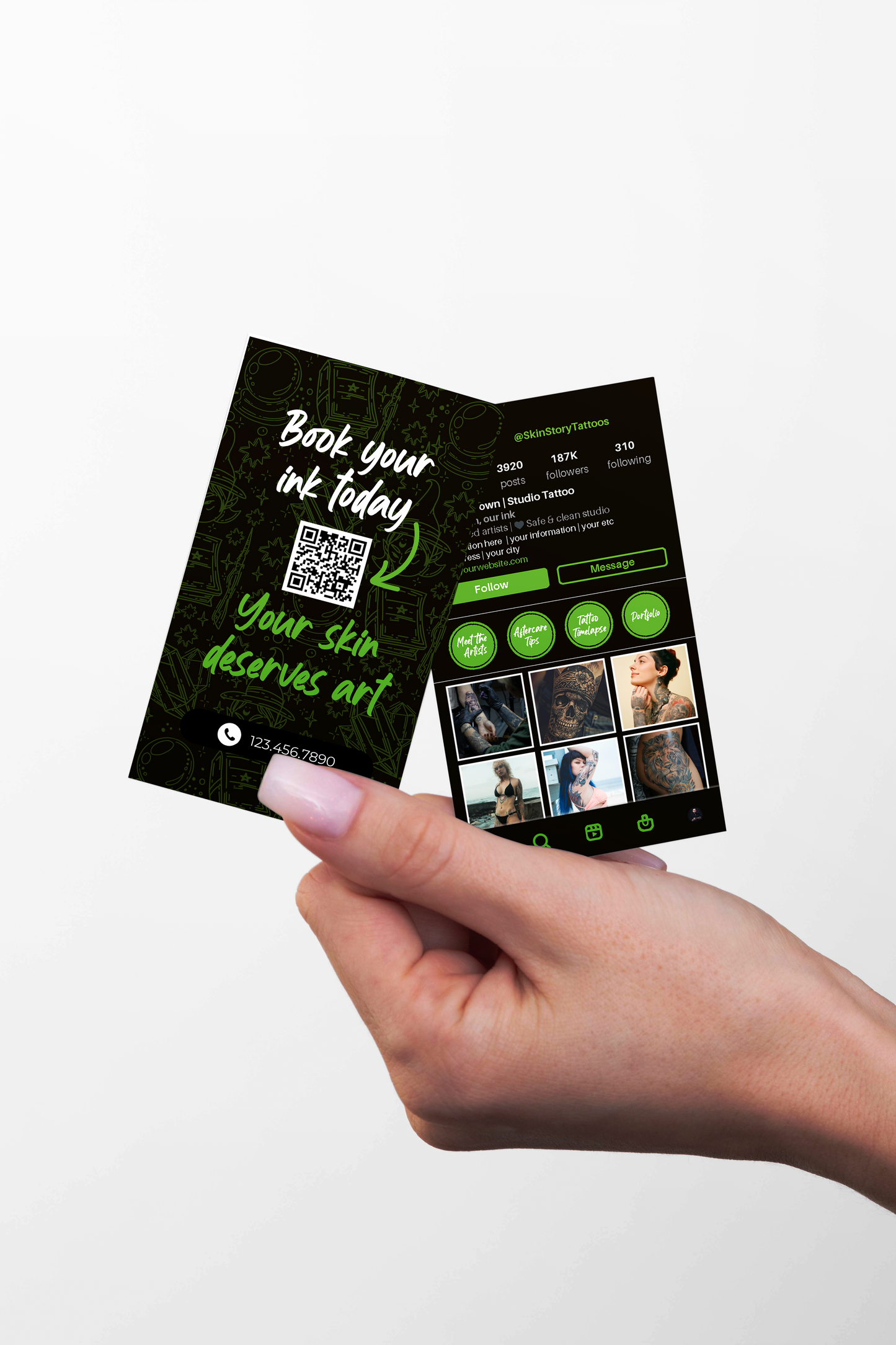 Printed Tattoo Business Cards