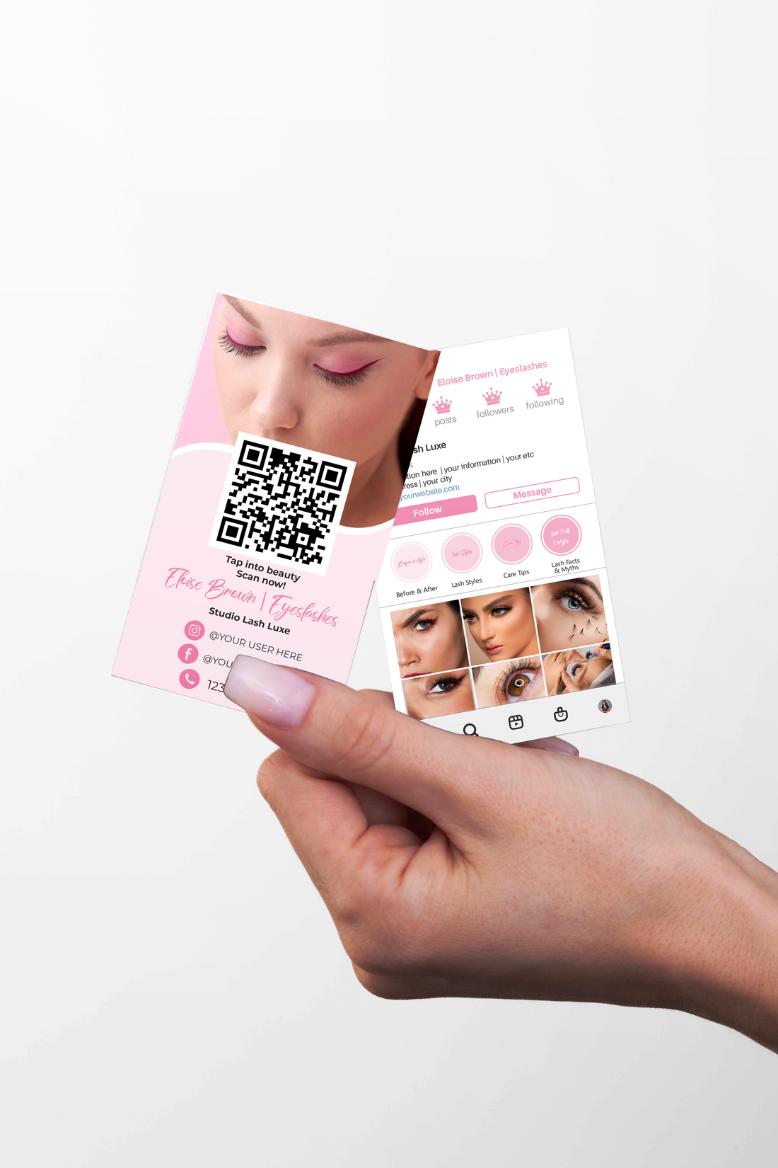 Printed Lash IG Business Cards