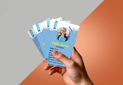 School Custom Team Introduction Cards