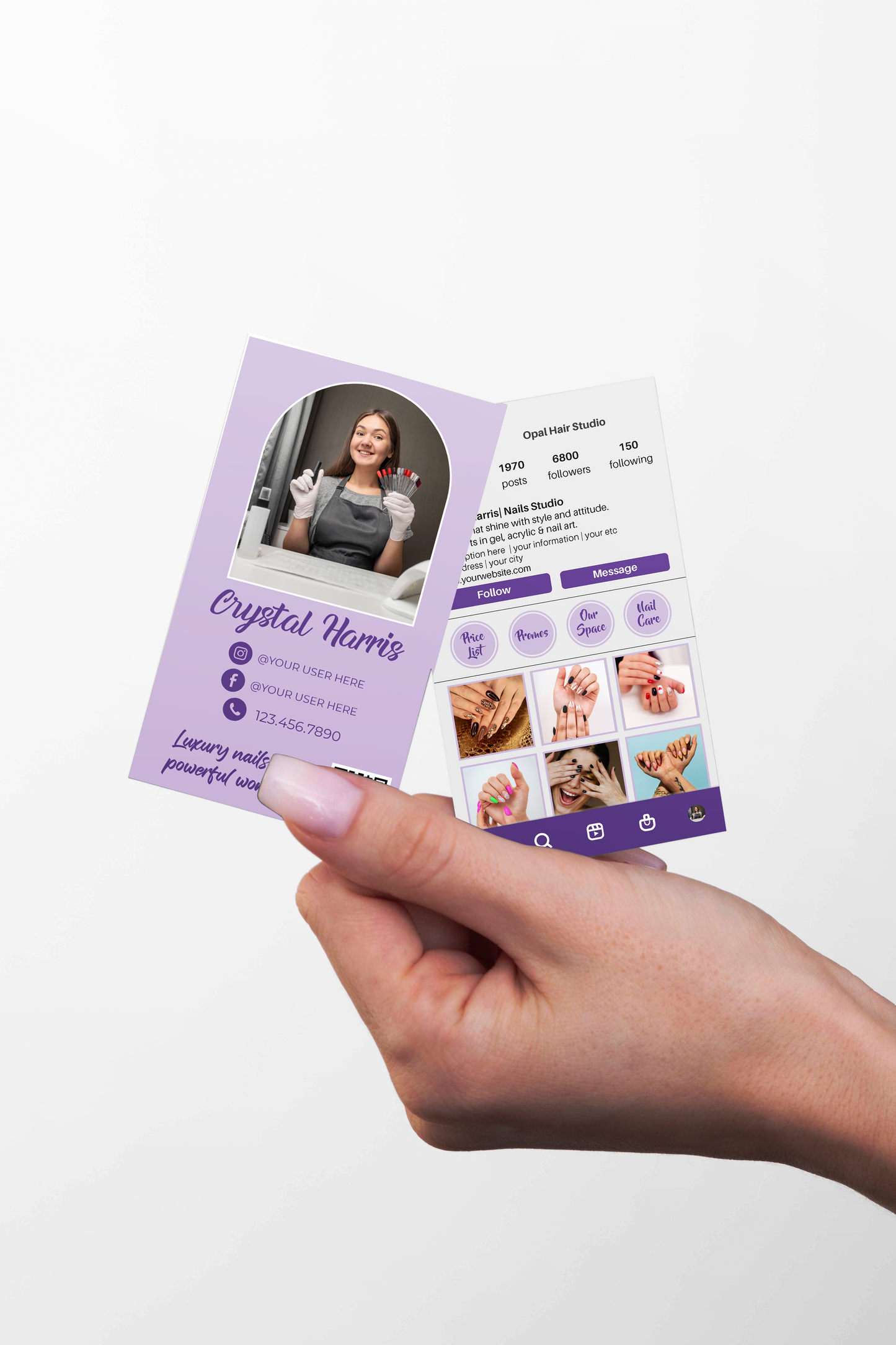 Printed Nail Business Cards