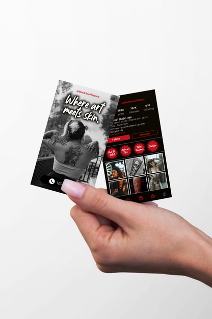 Printed Tattoo Business Cards