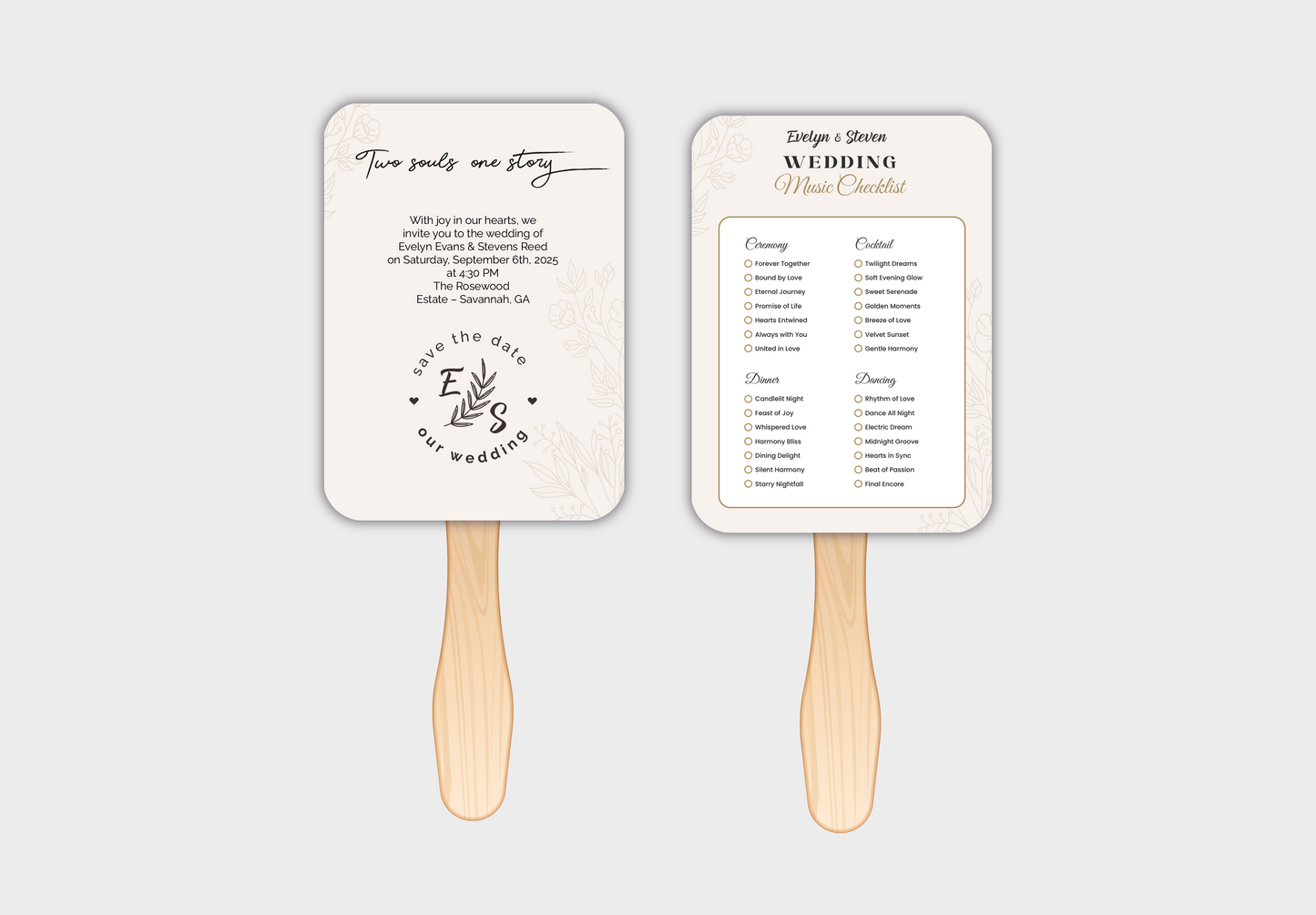 Custom Wedding Hand Fans