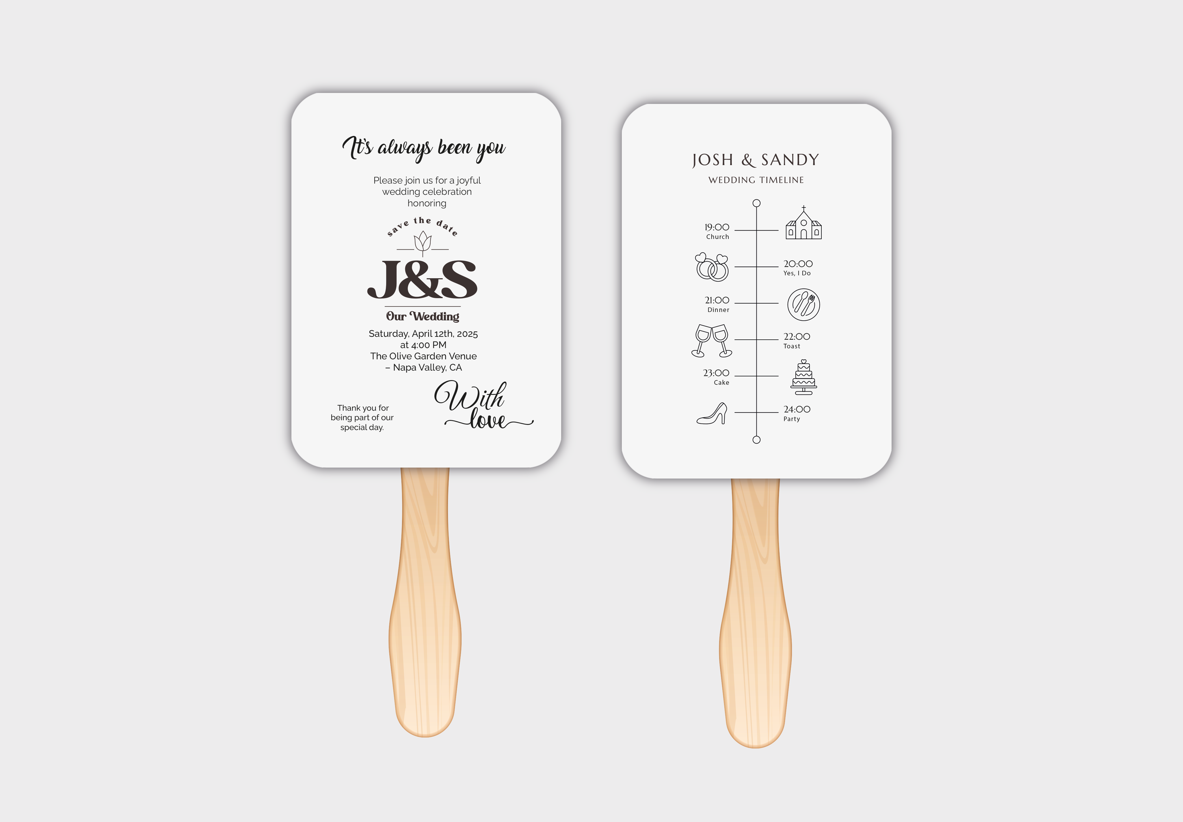 Custom Wedding Hand Fans