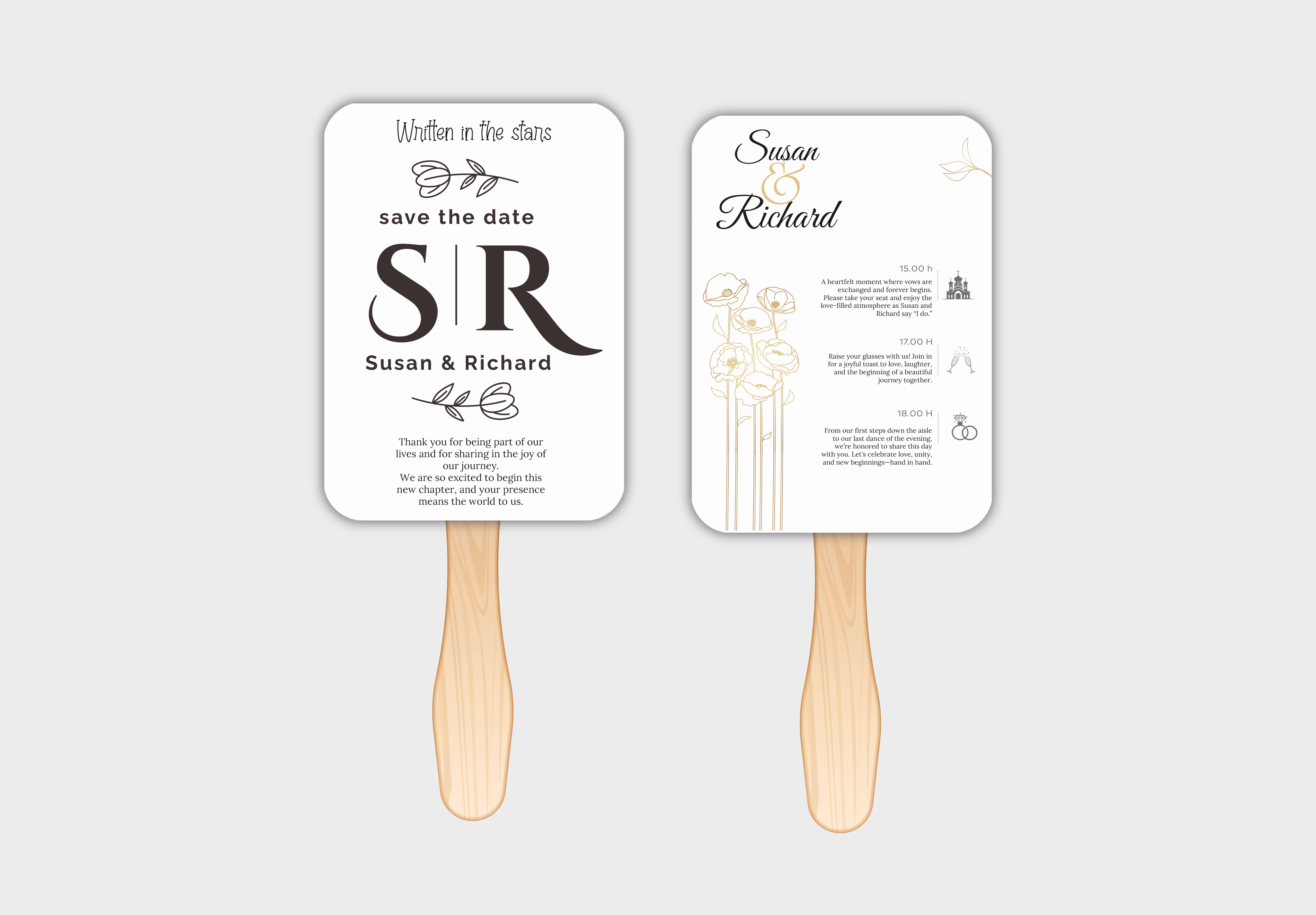 Custom Wedding Hand Fans