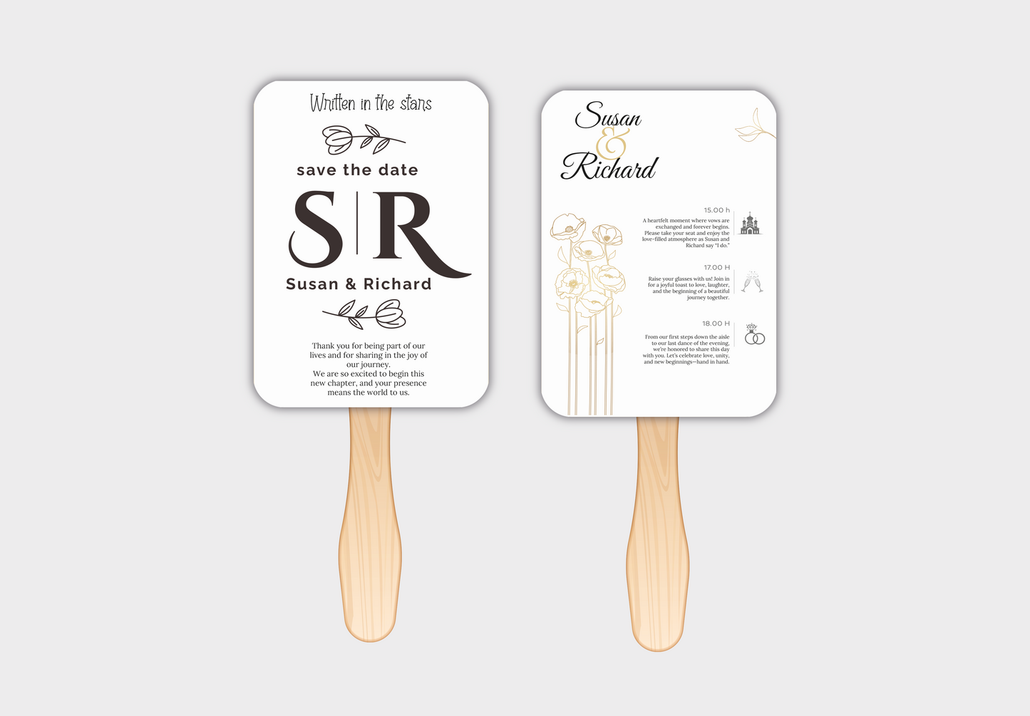 Custom Wedding Hand Fans