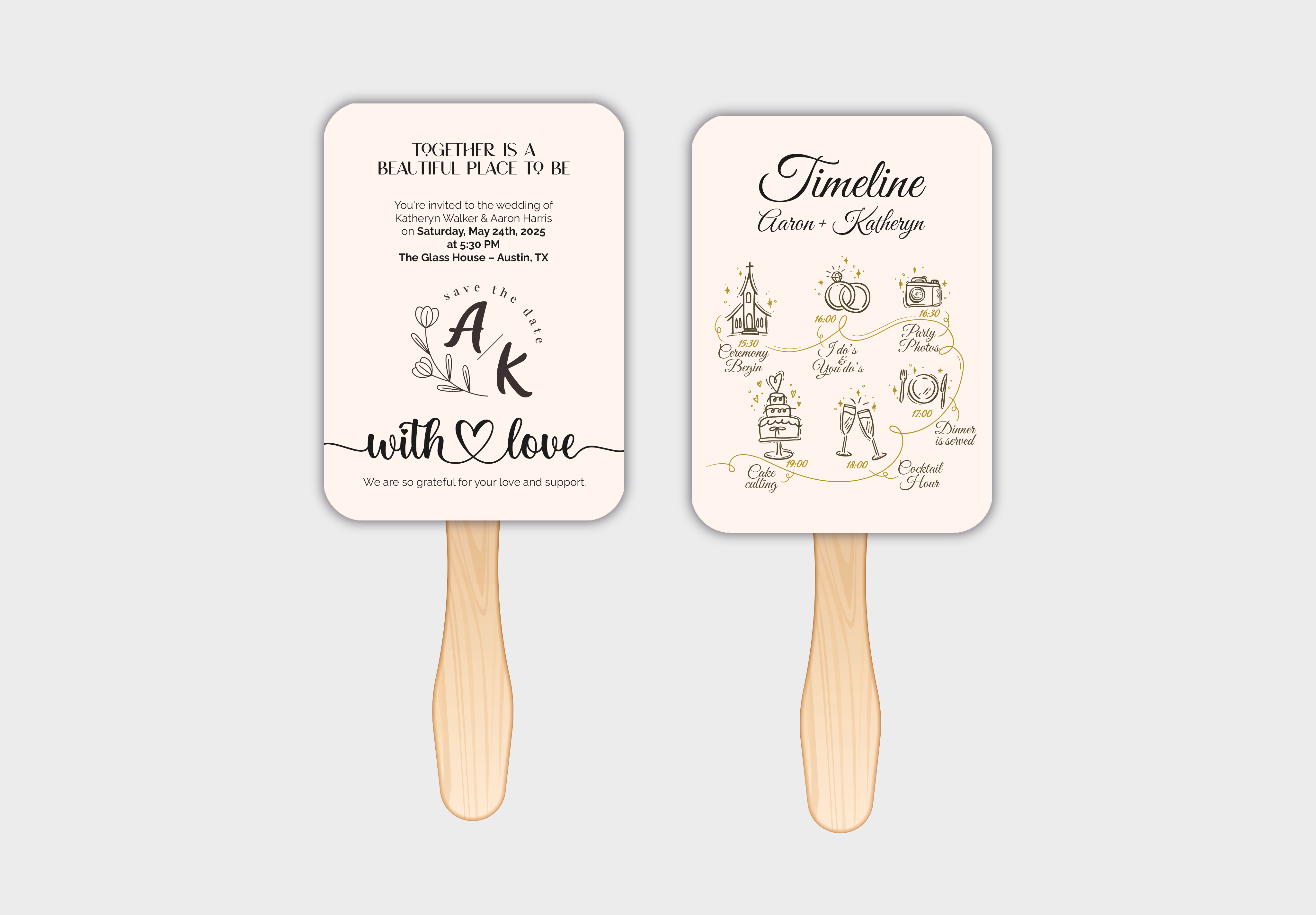 Custom Wedding Hand Fans