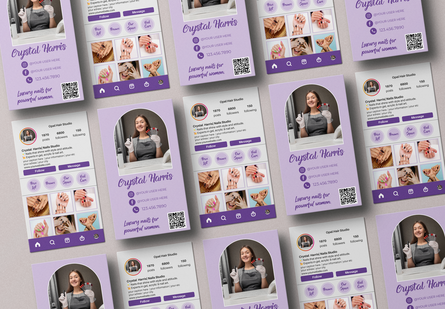 Printed Nail Business Cards