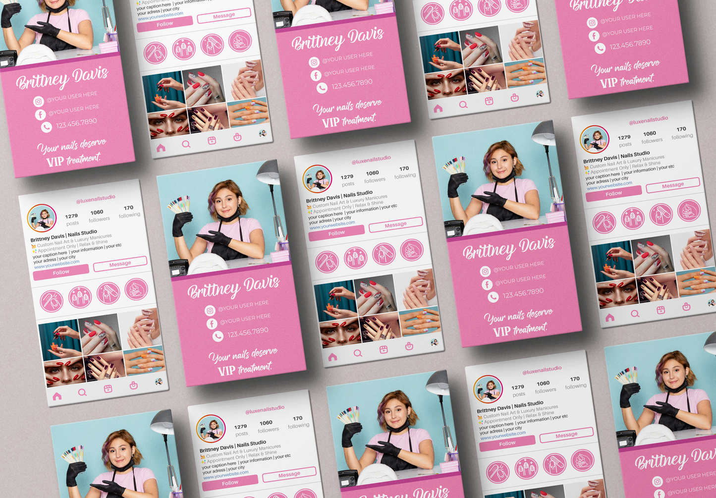 Printed Nail Business Cards