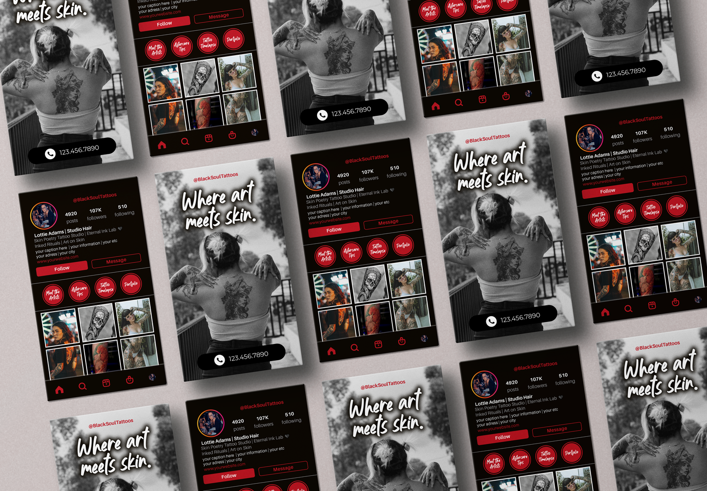 Printed Tattoo Business Cards