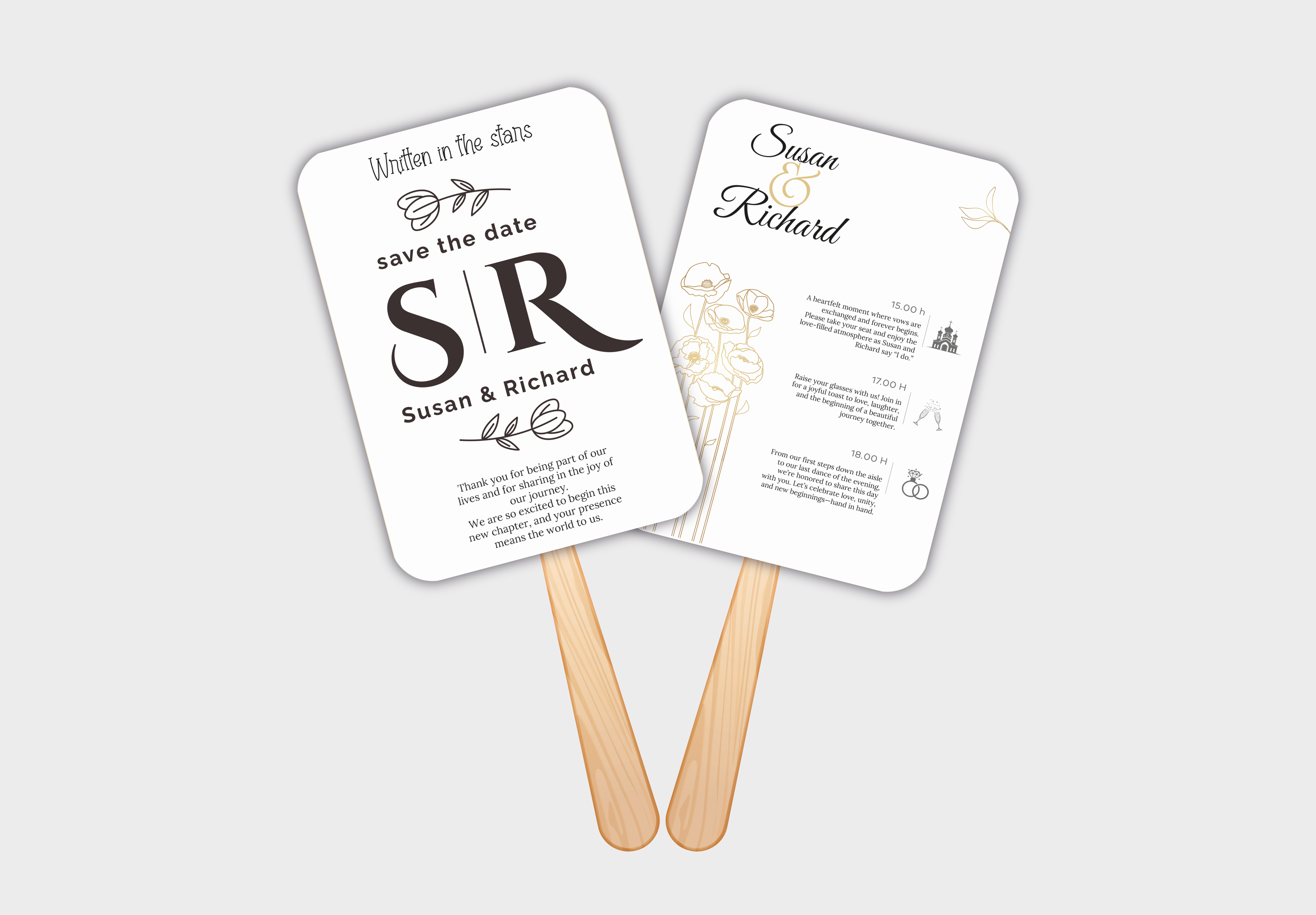 Custom Wedding Hand Fans