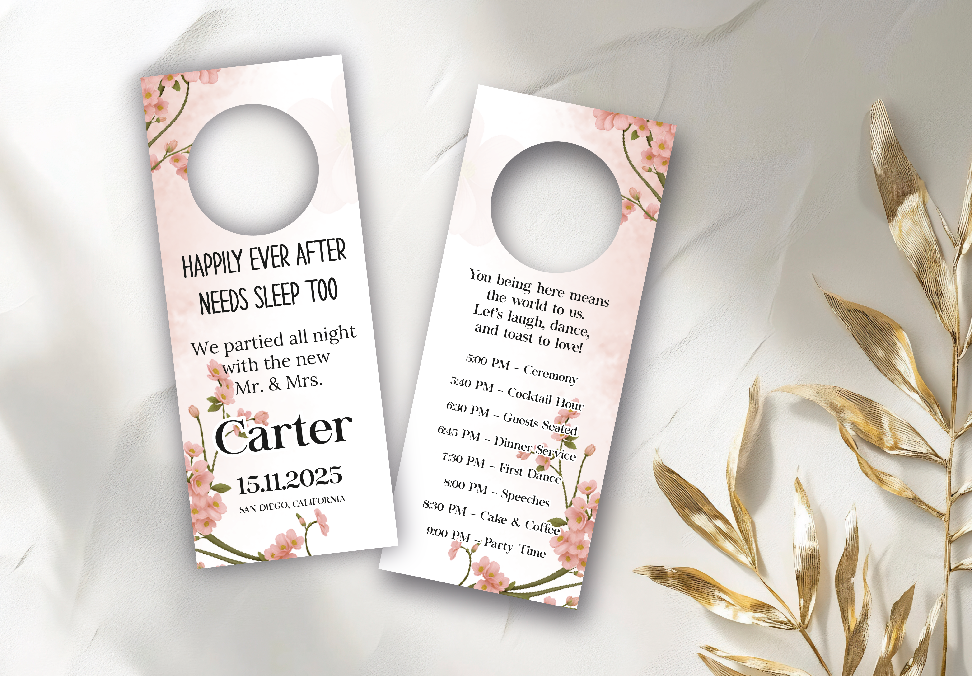 Custom Wedding Door Hanger